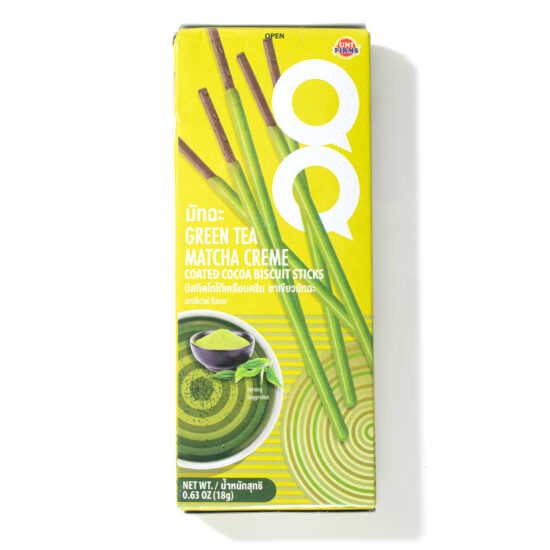 QQ Green Tea Matcha Creme Coated Cocoa Biscuit Sticks Package