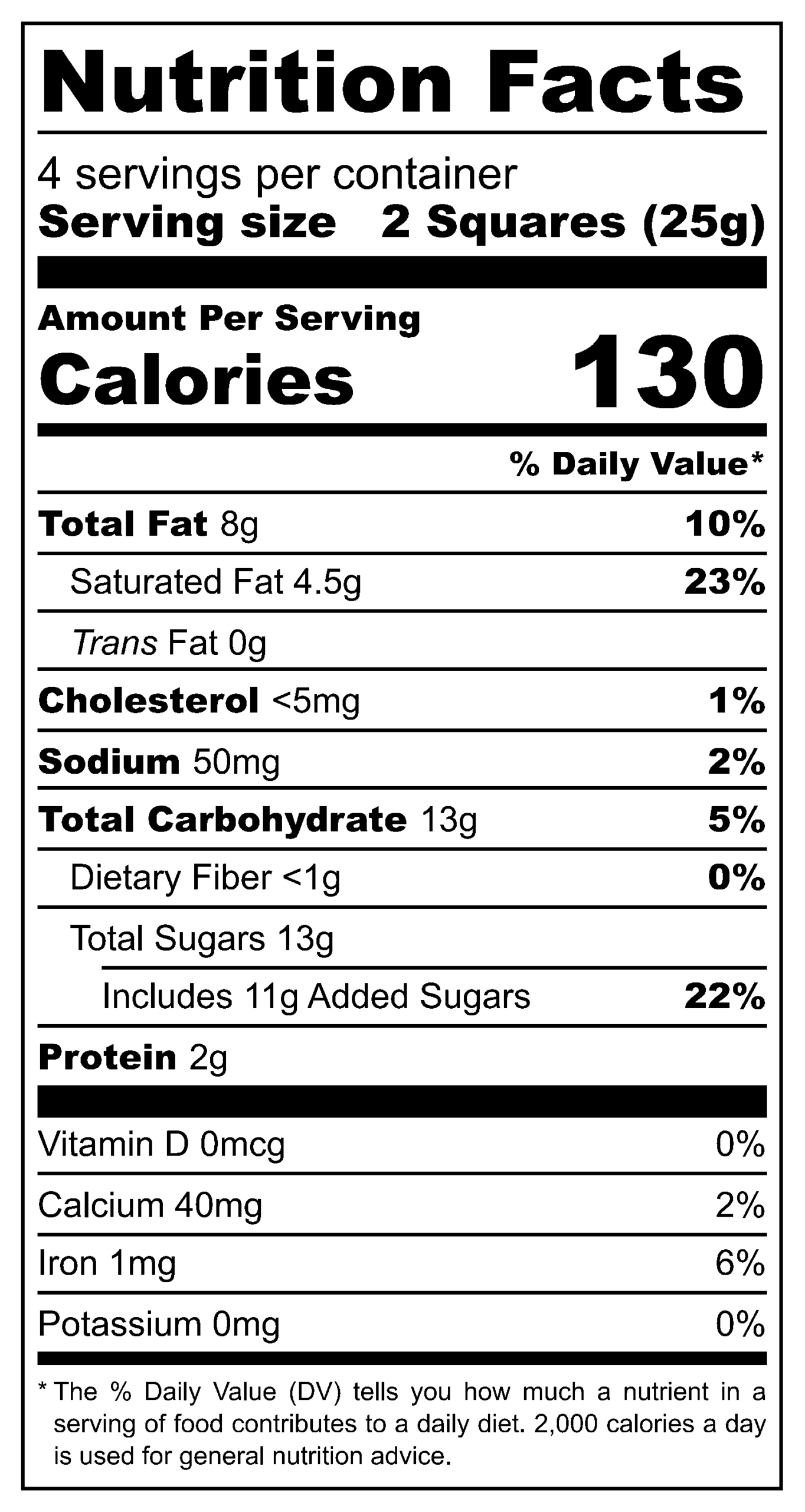 Chocolat Au Lait Maïs Grillé & Salé nutritional label