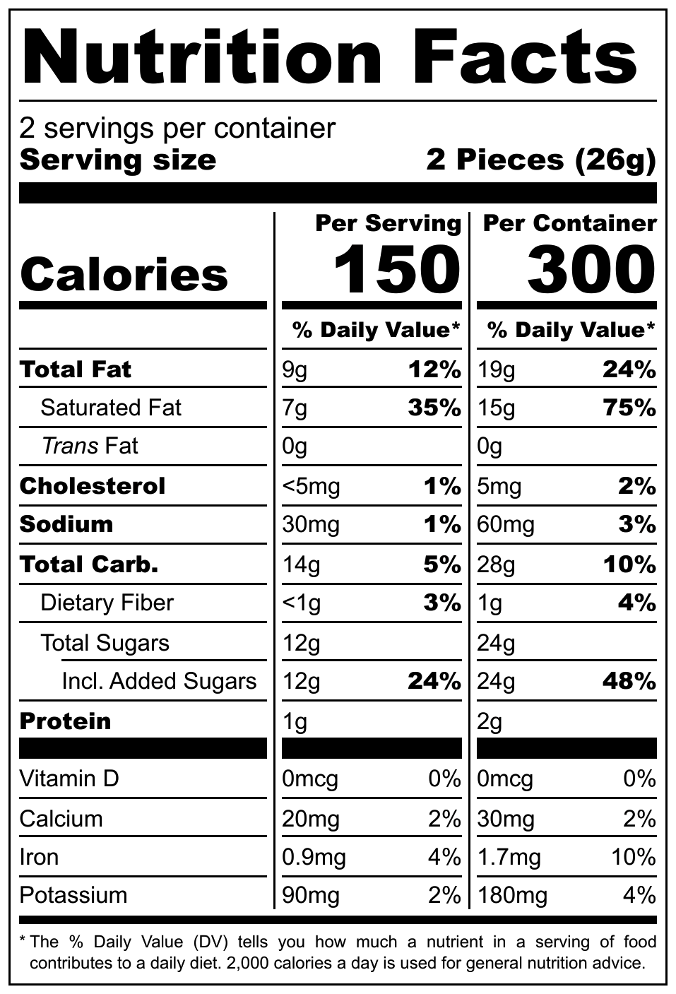 Not Creme Delicatoboll nutritional label