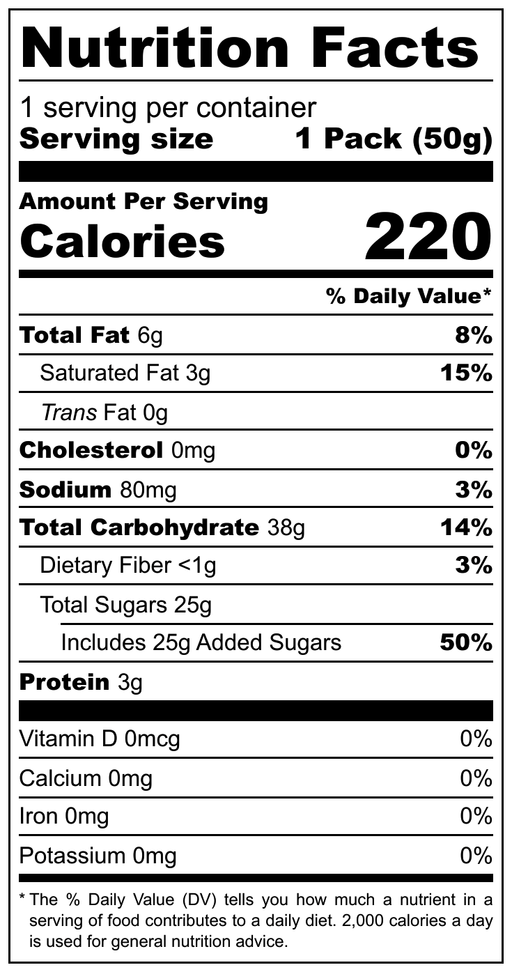 Aldiva Tartello Bites nutritional label
