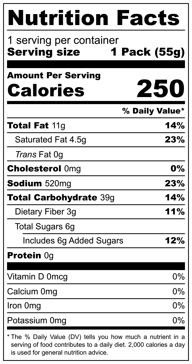 Shahi Fry-O Potato Snacks nutritional label