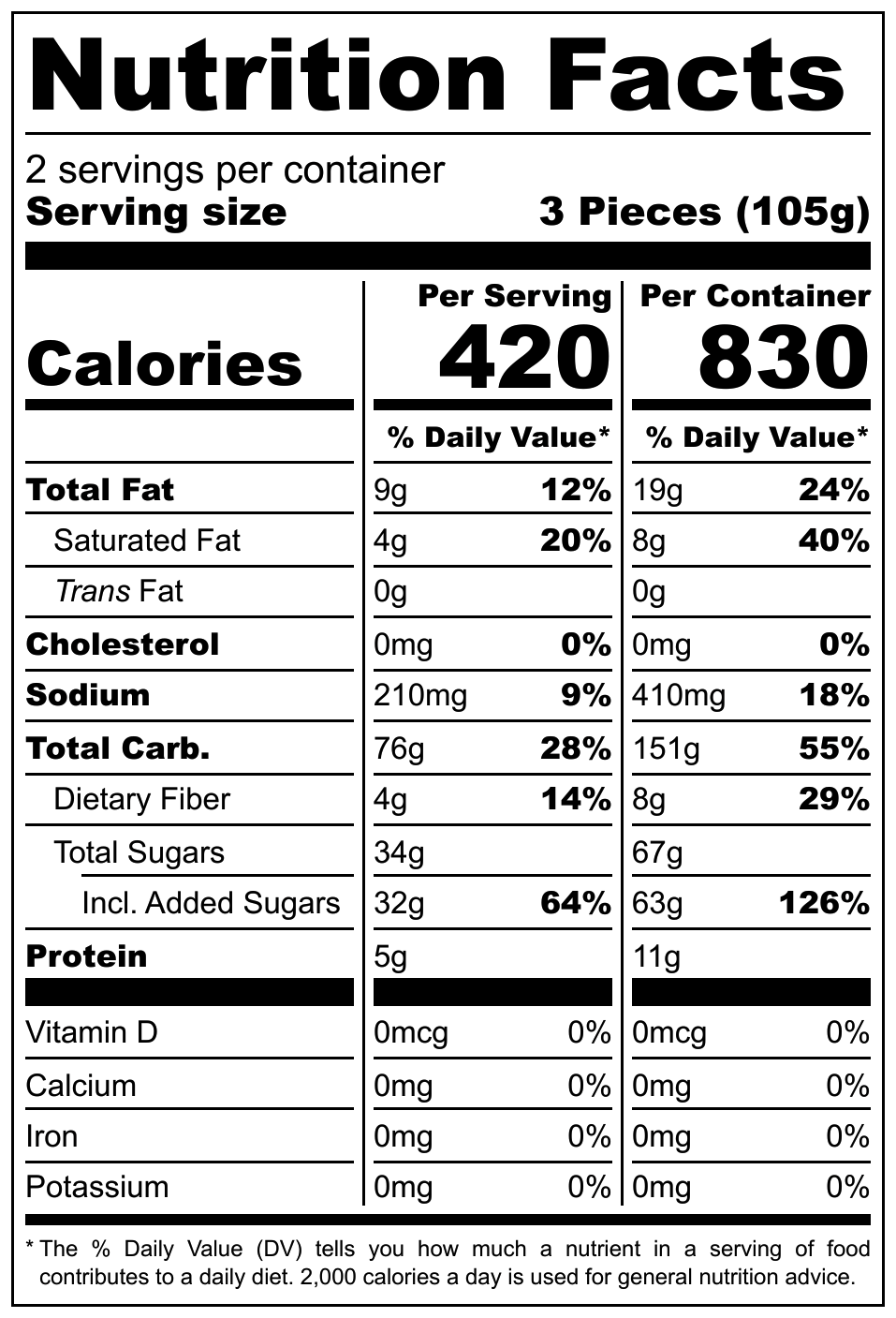 Hellema Twist Tarts Chocolate Fudge nutritional label