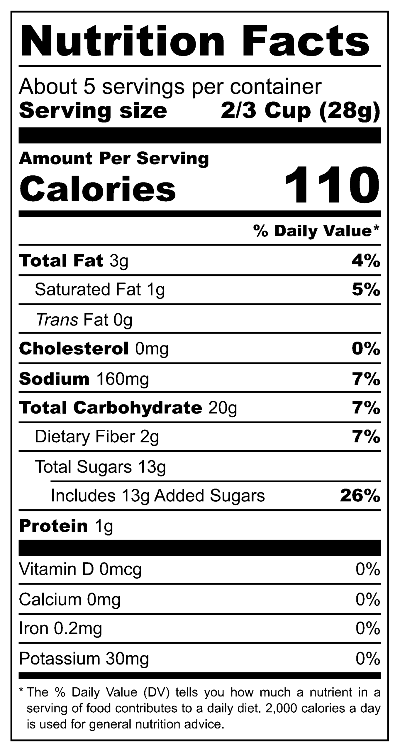 Jimmy’s Salted Caramel Popcorn nutritional label