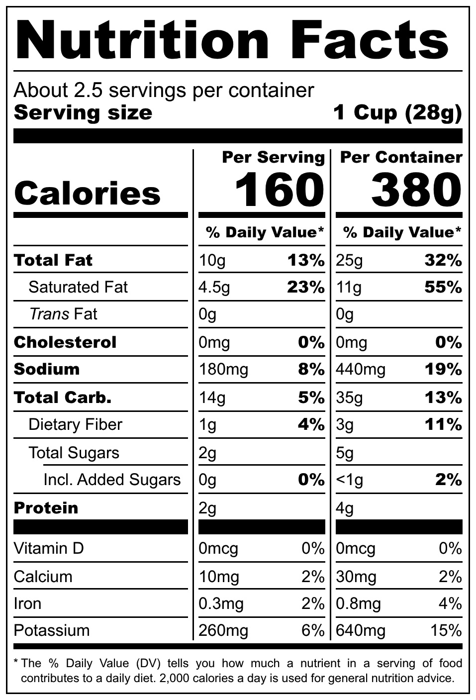 Chitato Lite nutritional label