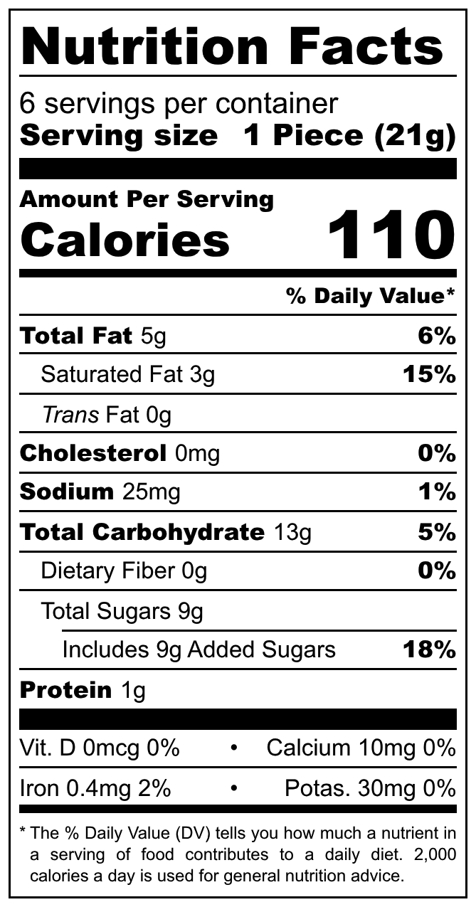 St Georges Choc’ Lait Fourrage au Lait nutritional label
