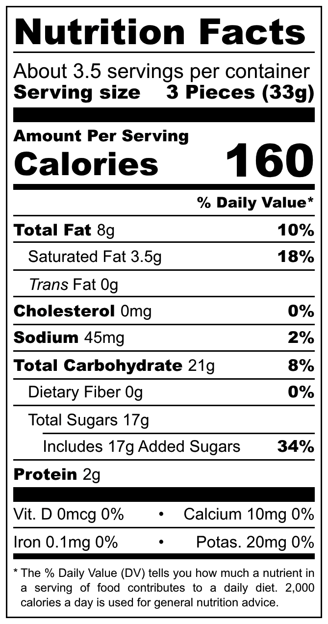 Bogutti Let’s Rolls Salted Caramel nutritional label